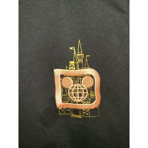 Disney Park Castle Logo Womens Lg Sleeveless Black Embroidered graphic logo